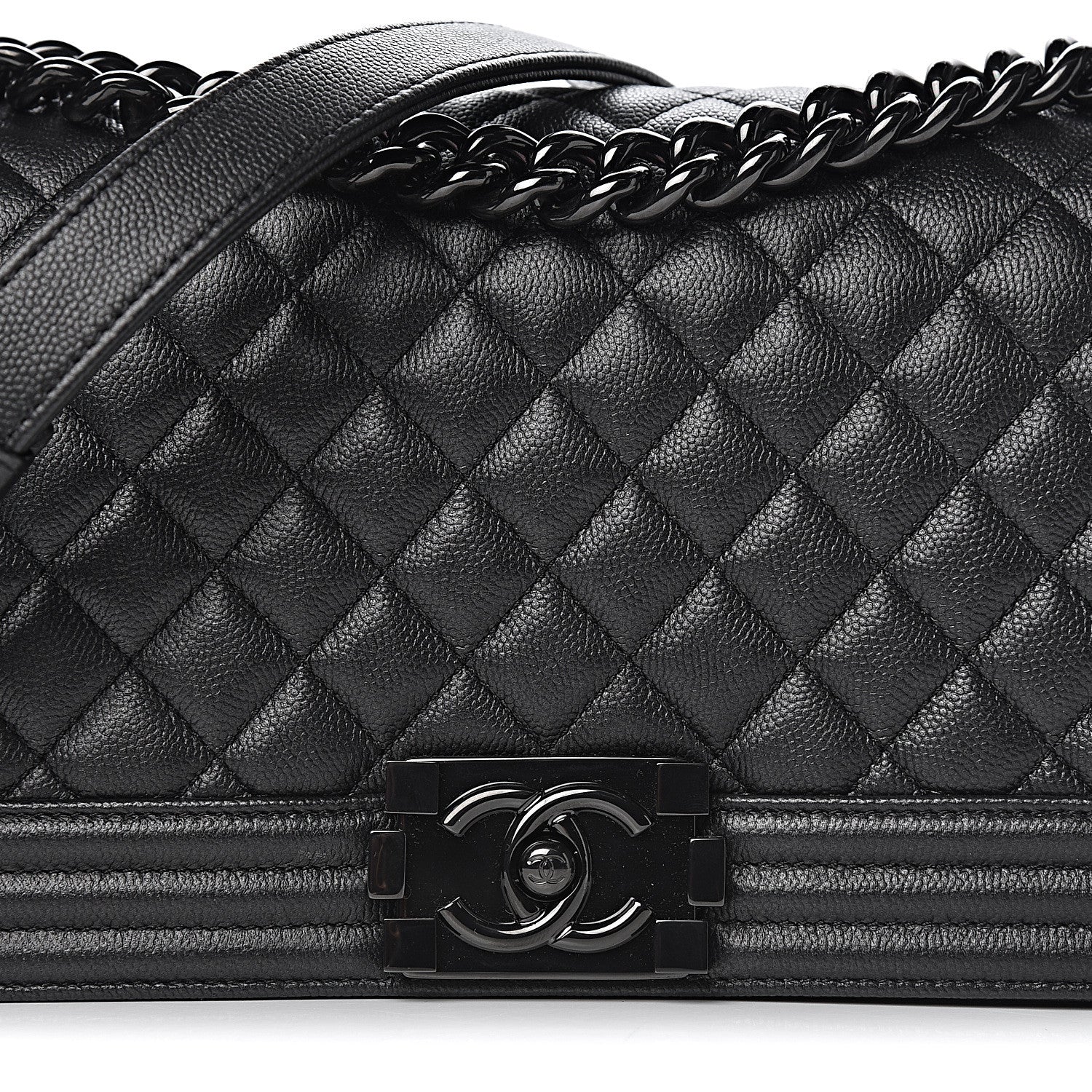 Chanel Caviar Quilted Medium Boy Flap So Black 12 of 13