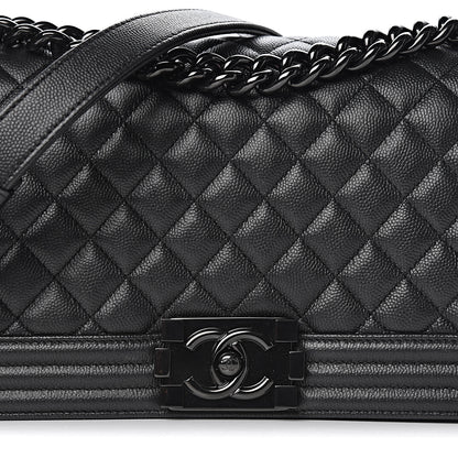 Chanel Caviar Quilted Medium Boy Flap So Black 12 of 13