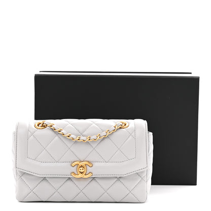 Chanel Shiny Lambskin Quilted Mini Flap Grey 11 of 11