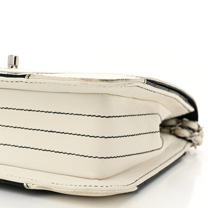 Chanel Lambskin Patent Chocolate Bar Flap Black White 10 of 12