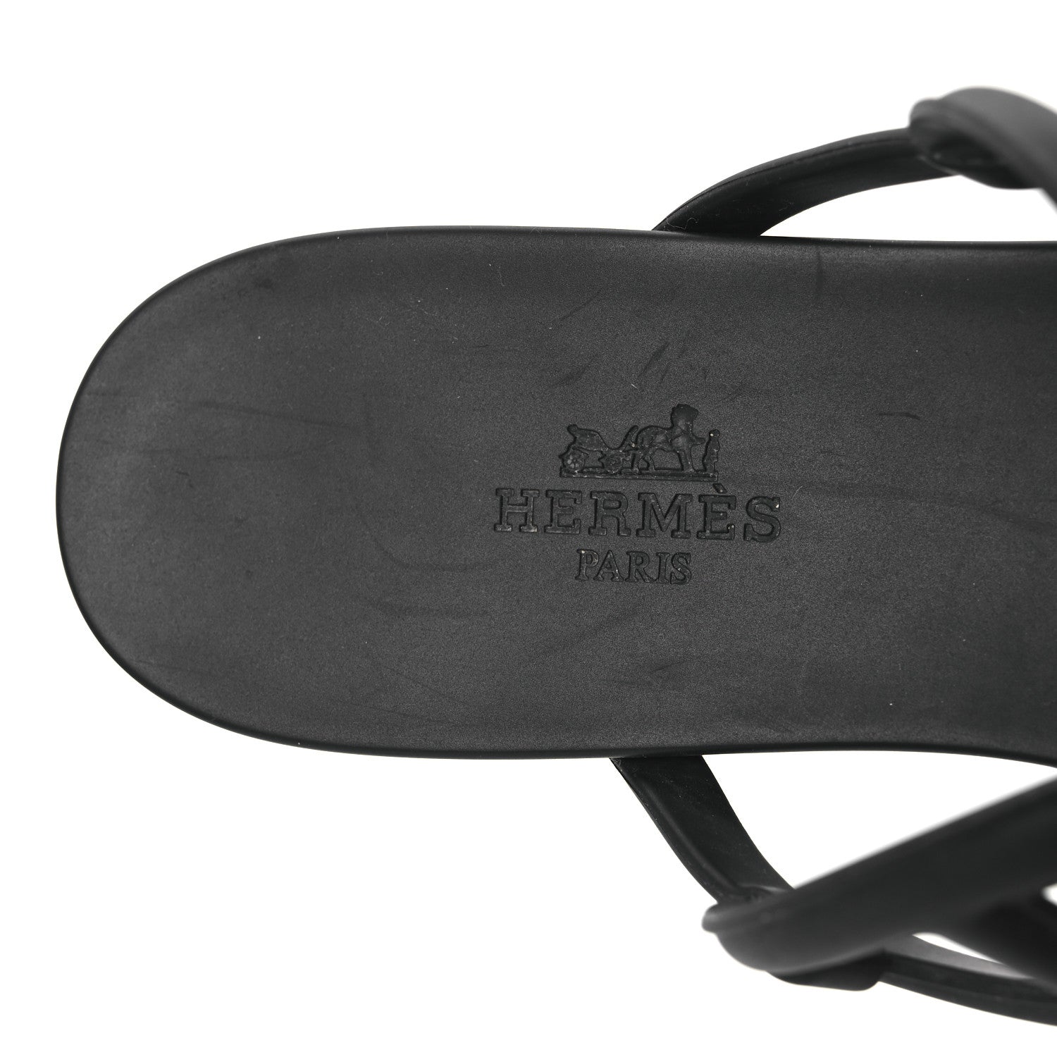 Hermes Rubber Womens Egerie Sandals 38 Black 9 of 12