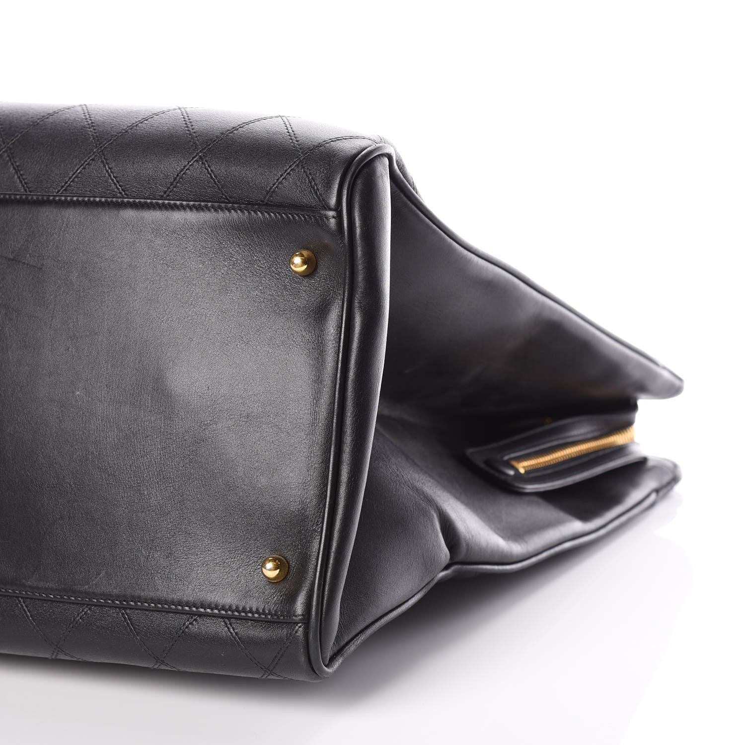 Chanel Calfskin Stitched XL Weekender Black 11 of 11