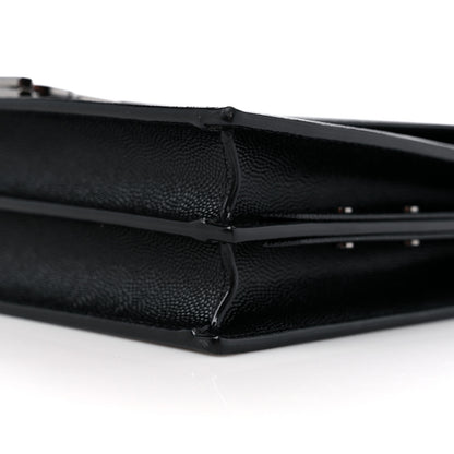 Saint Laurent Grain De Poudre Monogram Cassandra Clasp Bag Black 9 of 10