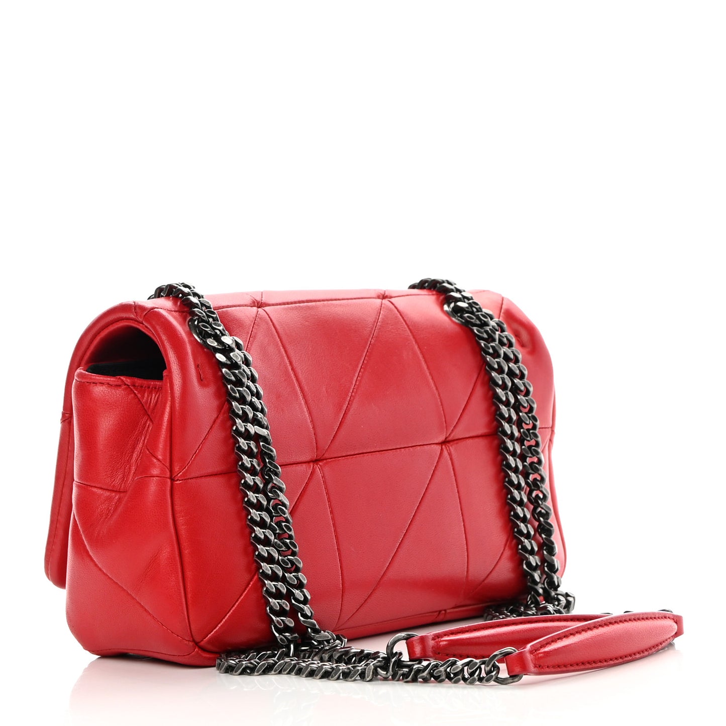 Lambskin Patchwork Monogram Small Jamie Red
