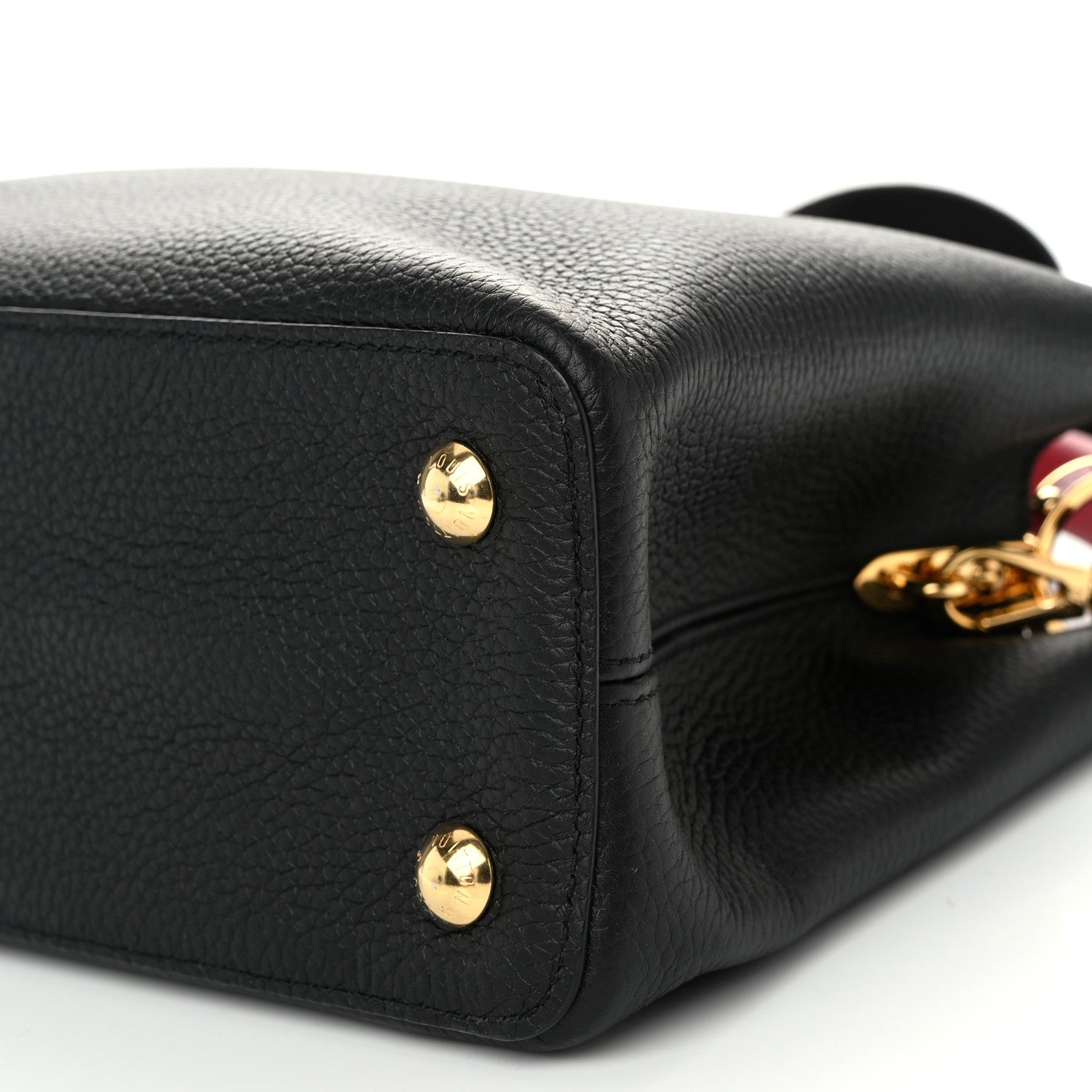 Louis Vuitton Taurillon Capucines MM Black Arizona Beige Ruby Red 9 of 9
