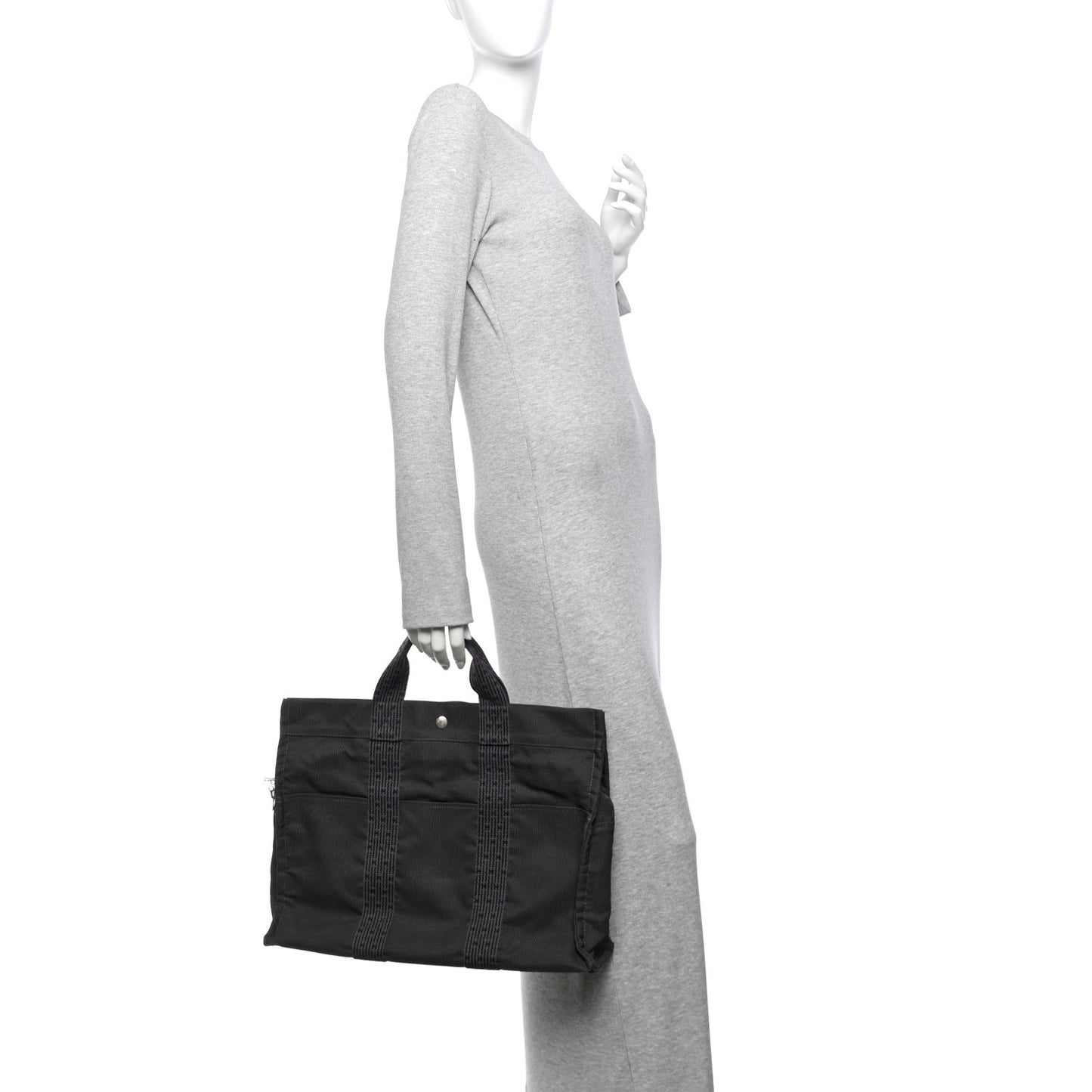 Canvas Herline PM Tote Grey