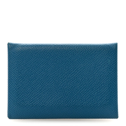 Hermes Epsom Calvi Card Case Bleu Izmir 1 of 7