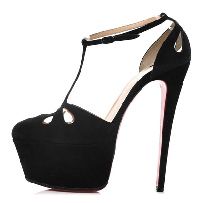 Christian Louboutin Veau Velours Mayada T-Strap Pumps 38 Black 1 of 10