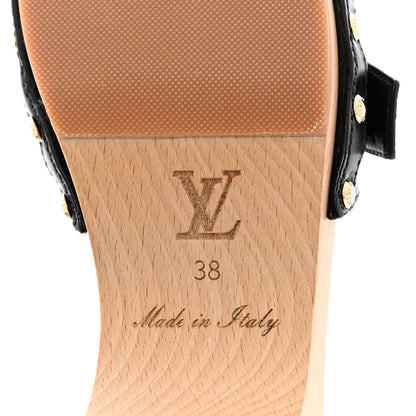 Louis Vuitton Calfskin Monogram Cottage Mules 38 Black 8 of 10