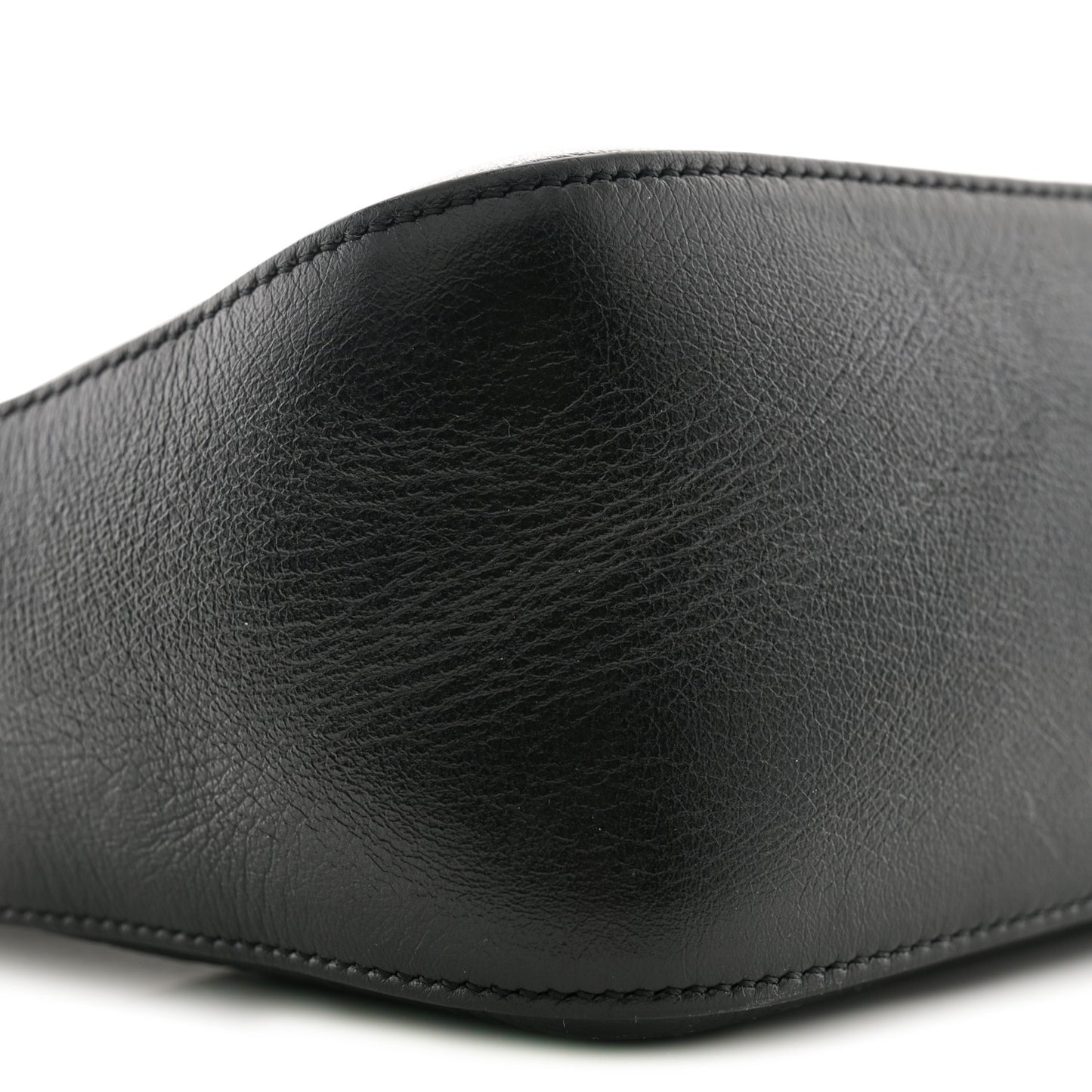 Smooth Calfskin Small Moon Cut Out Shoulder Bag Black