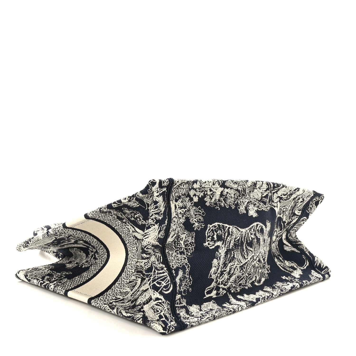 Christian Dior Canvas Embroidered Medium Toile De Jouy Reverse Book Tote Blue 4 of 9