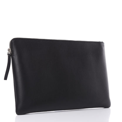 Balenciaga Smooth Calfskin Logo Large Everyday Shopping Pouch Black 3 of 8