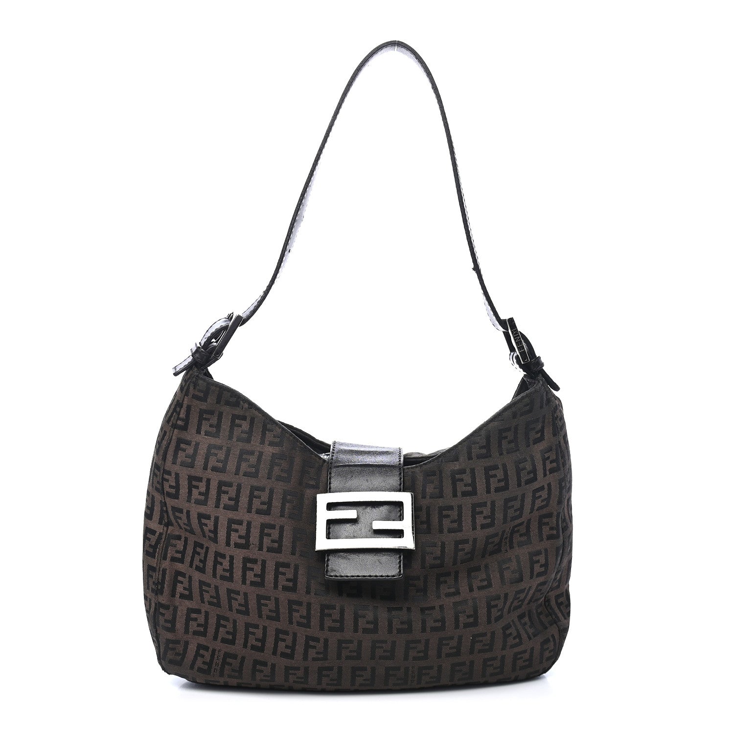 Fendi Zucchino Small Hobo Dark Brown 1 of 9