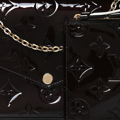 Louis Vuitton Vernis Pochette Felicie Chain Wallet Amarante 9 of 12