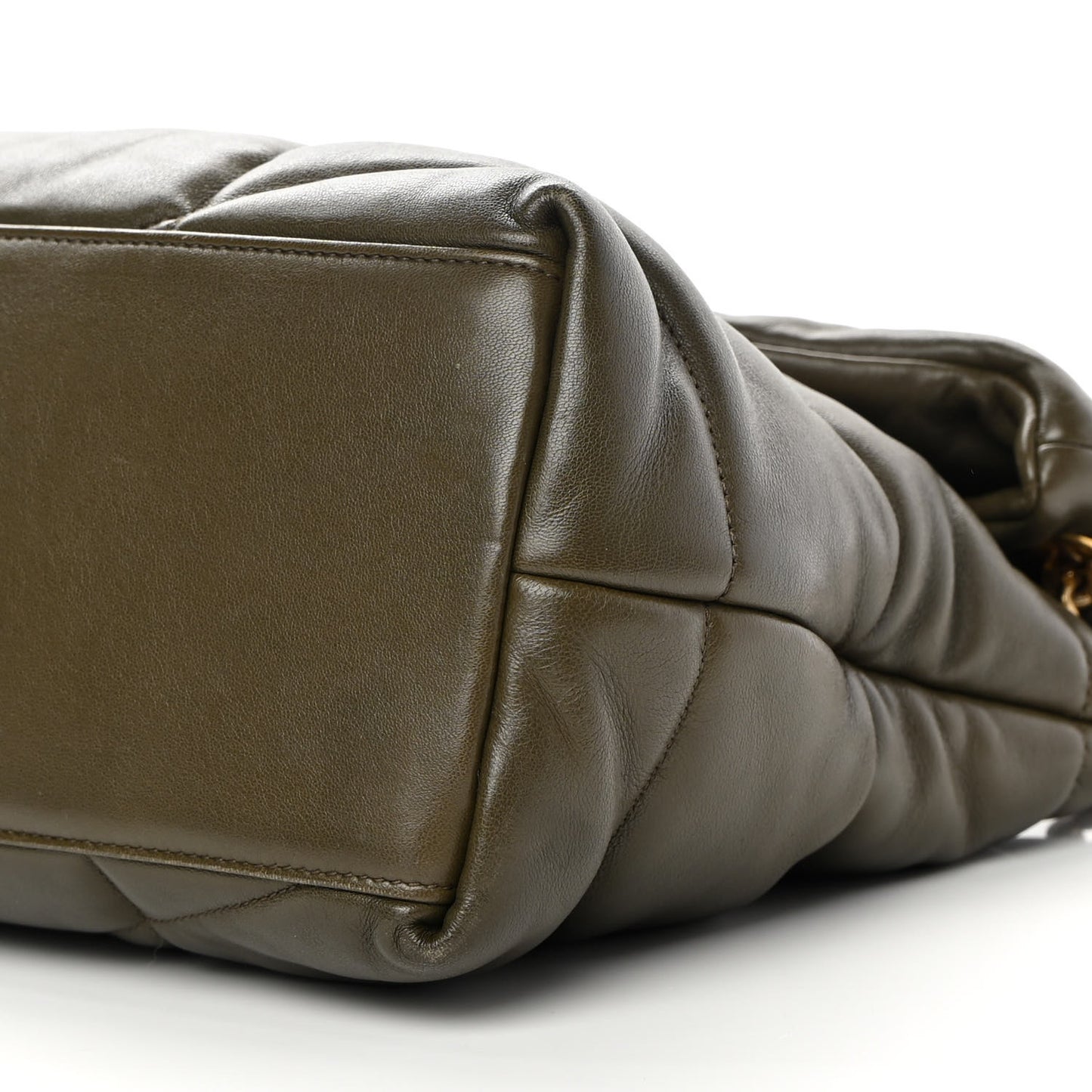Lambskin Quilted Medium Loulou Puffer Monogram Chain Satchel Seaweed
