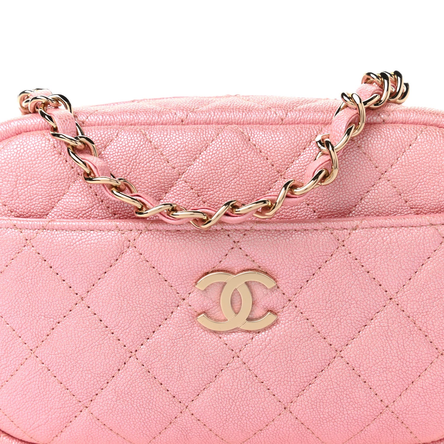 Chanel Iridescent Caviar Quilted Small Timeless Camera Case Pink 10 of 11