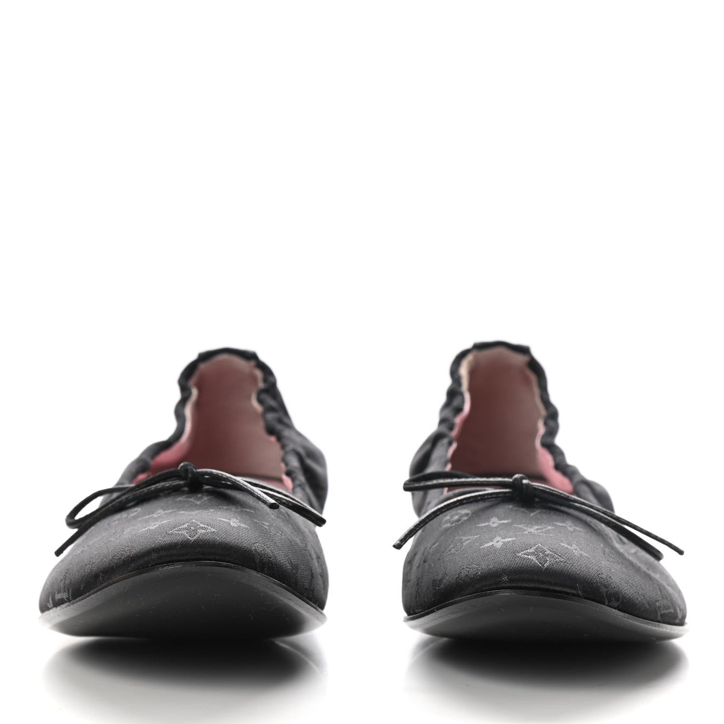 Satin Monogram Ballerina Flats 36.5 Black