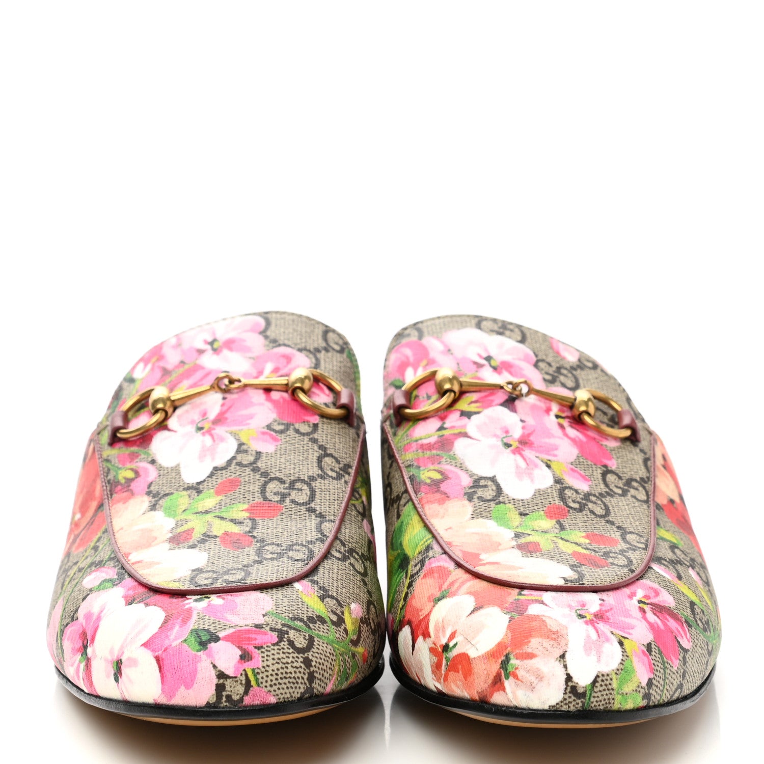 Gucci GG Supreme Monogram Blooms Womens Princetown Slippers 40.5 Beige Multicolor Dry Rose 2 of 10
