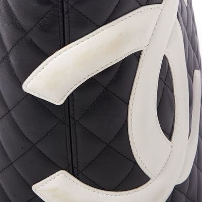 Chanel Calfskin Quilted Large Cambon Tote Black White 10 of 11