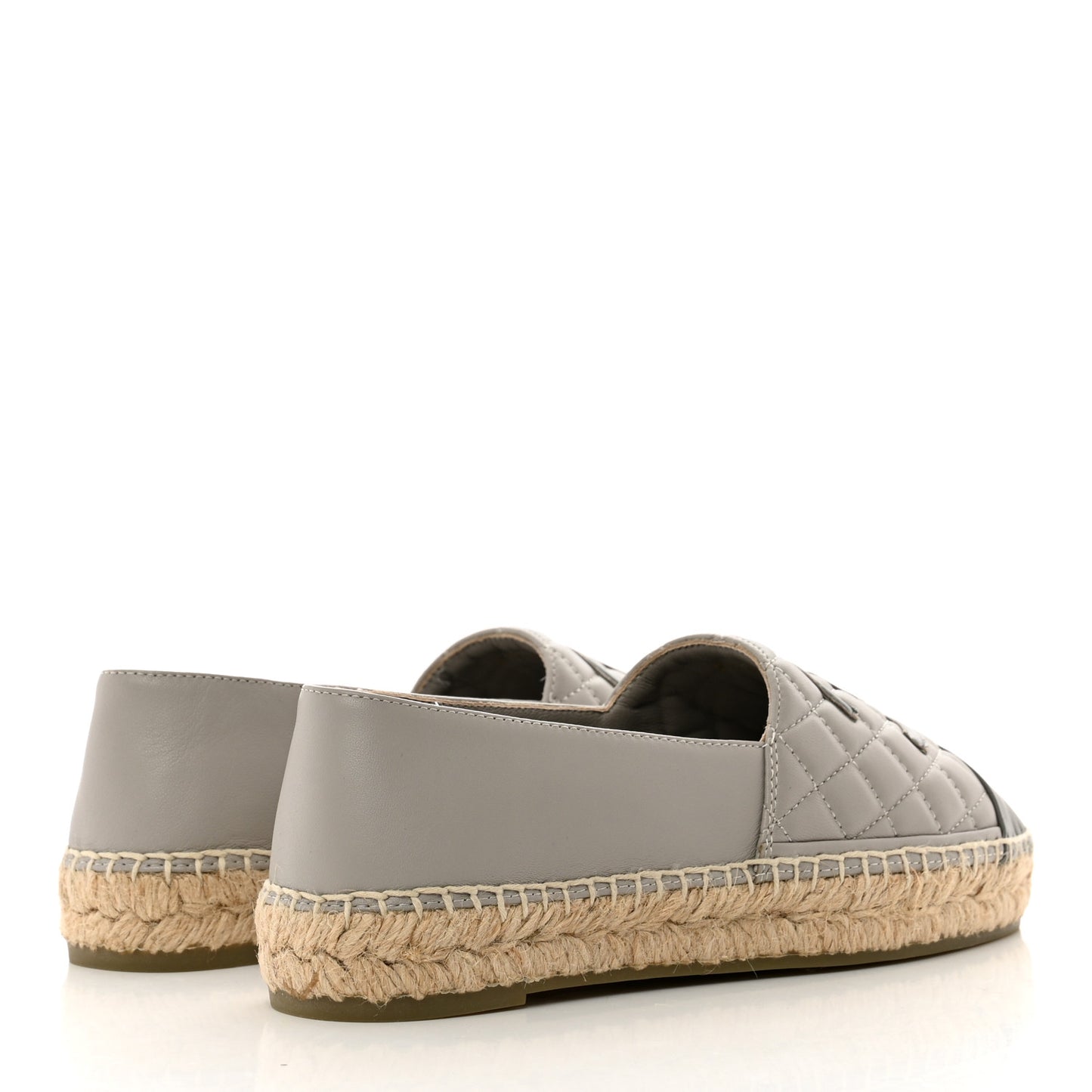 Lambskin Quilted CC Espadrilles 37 Grey