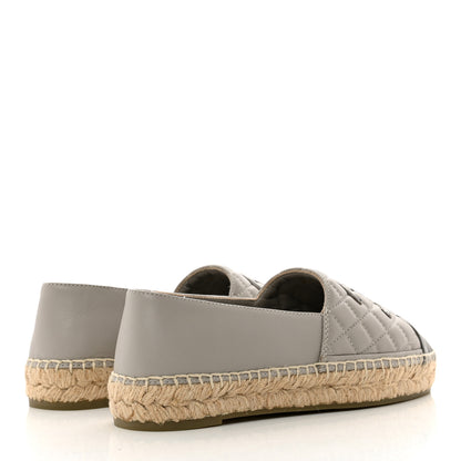 Chanel Lambskin Quilted CC Espadrilles 37 Grey 4 of 7