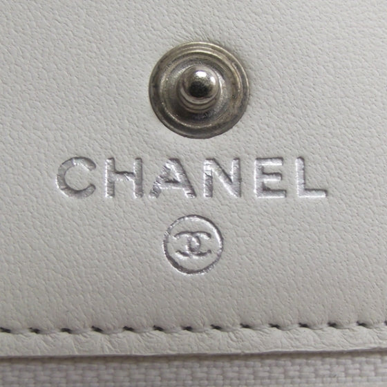 Chanel Caviar Wallet on Chain White w Silver HW 8 of 10