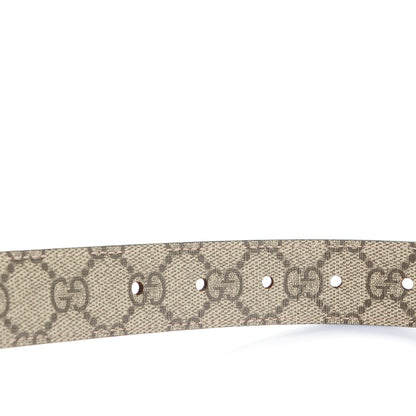 Gucci Selleria Calfskin GG Supreme Monogram Reversible 30mm Belt 95 38 Dark Cipria Beige Ebony 3 of 6