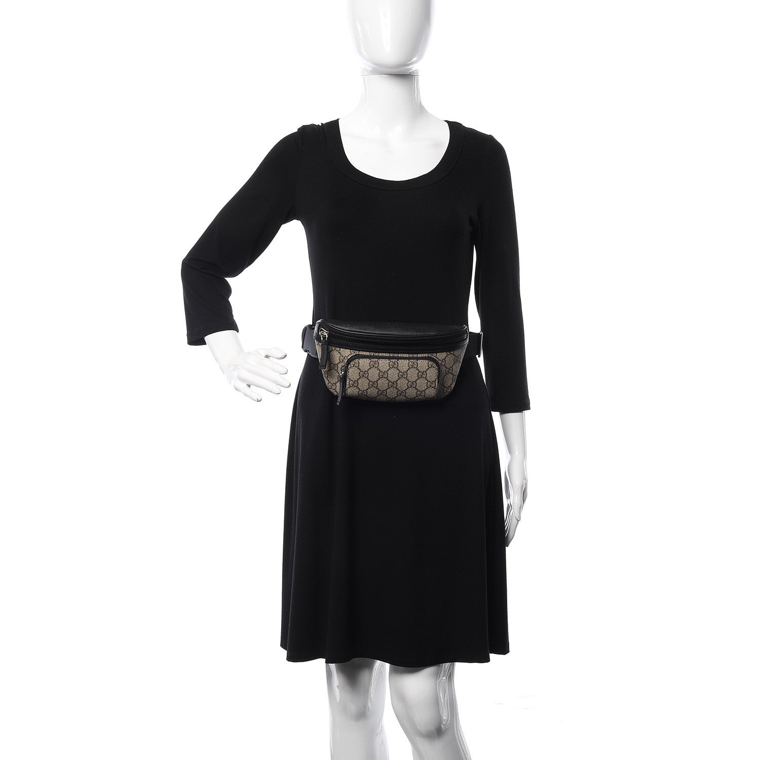 Gucci GG Supreme Monogram Belt Bag Black 2 of 9