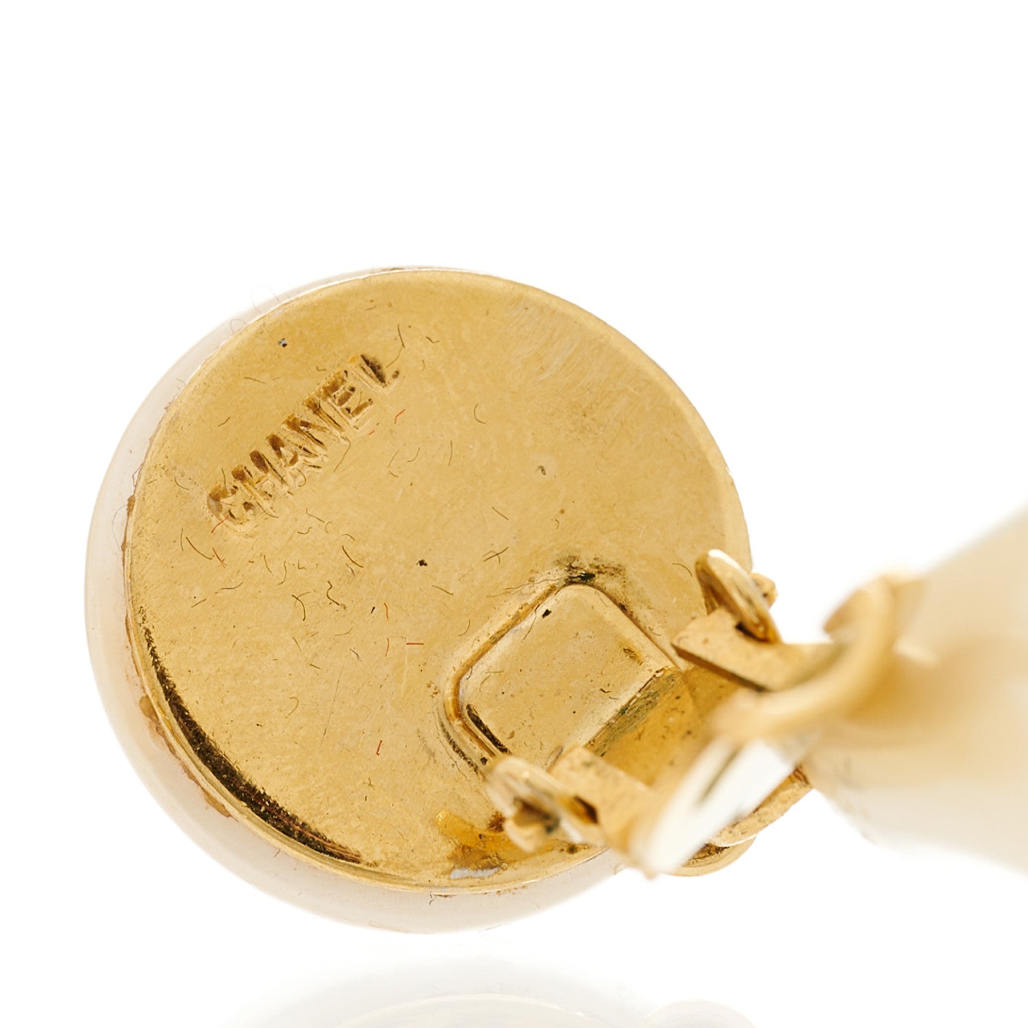 Chanel Pearl CC Drop Clip On Earrings Gold 4 of 5