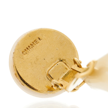 Chanel Pearl CC Drop Clip On Earrings Gold 4 of 5