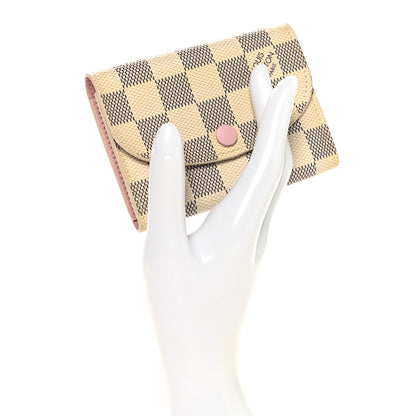Louis Vuitton Damier Azur Rosalie Coin Purse Rose Ballerine 2 of 7