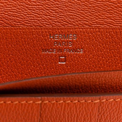Hermes Shiny Alligator Bearn Wallet Orange 6 of 8