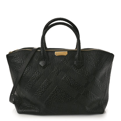 Burberry Heritage Grain Check Embossed Medium Dewsbury Tote Black 1 of 8