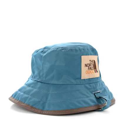 Gucci X THE NORTH FACE Nylon Reversible Self-Tie Bucket Hat S Beige Sky Blue 8 of 15