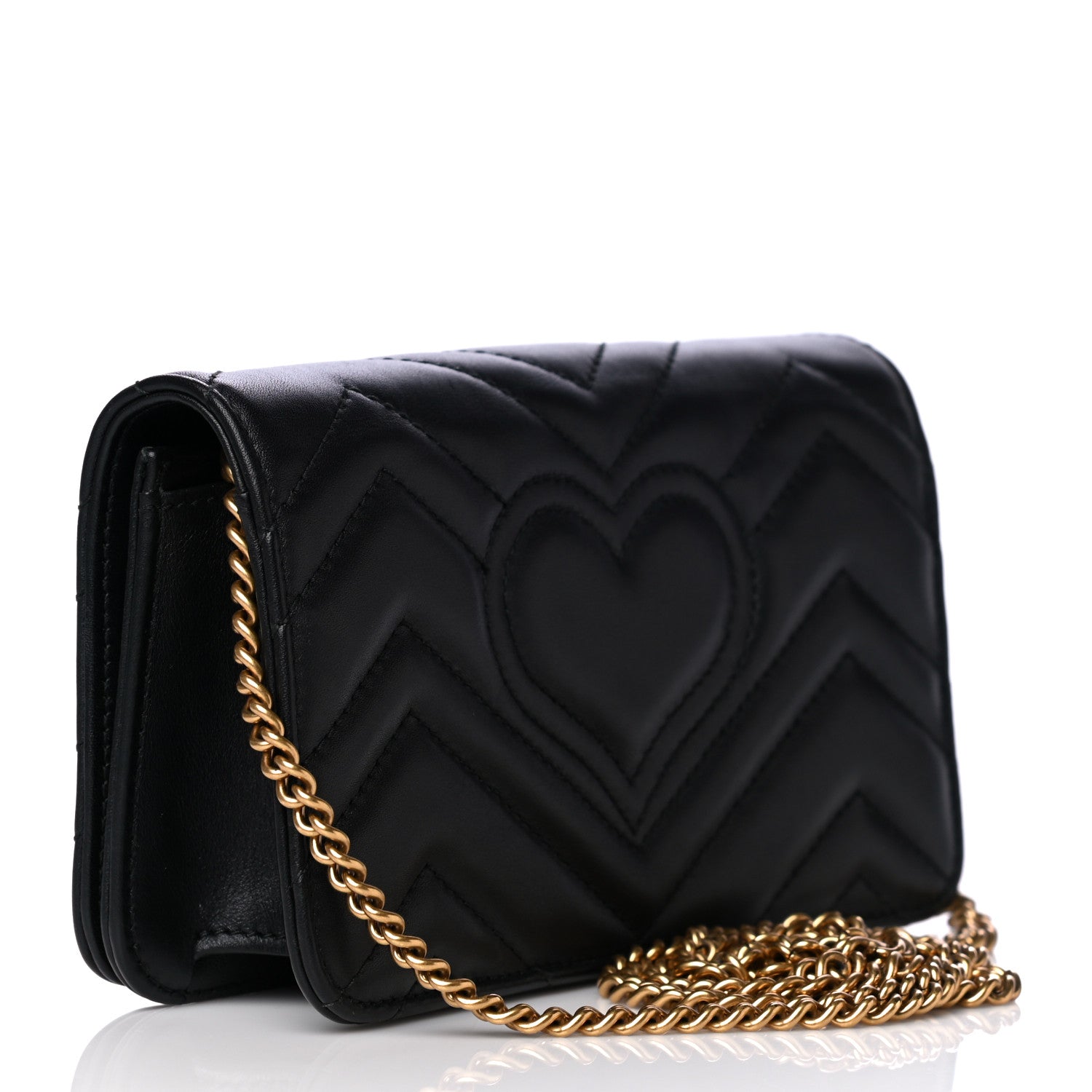 Gucci Calfskin Matelasse GG Marmont Mini Bag Black 3 of 12