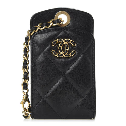 Chanel Lambskin Quilted 19 Luggage Tag Black 1 of 8