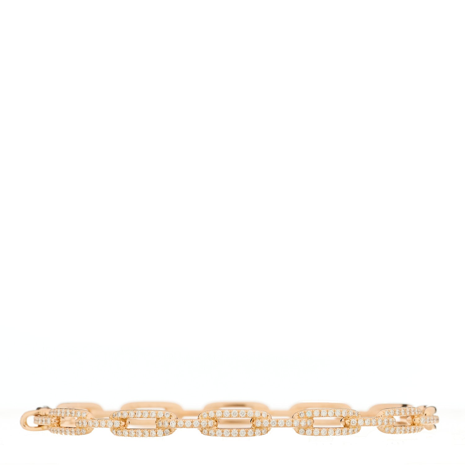 David Yurman 18K Rose Gold Diamond 4mm Stax Chain Link Bracelet 1 of 3