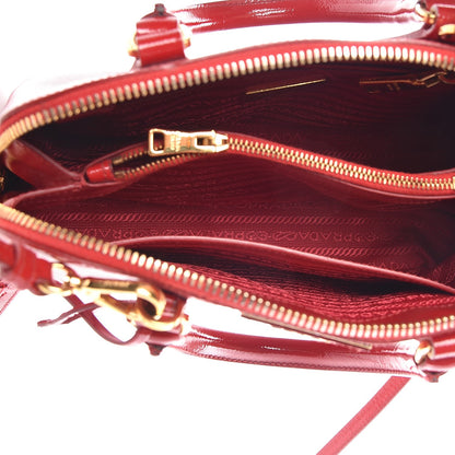 Prada Saffiano Vernice Mini Promenade Tote Rosso 6 of 13