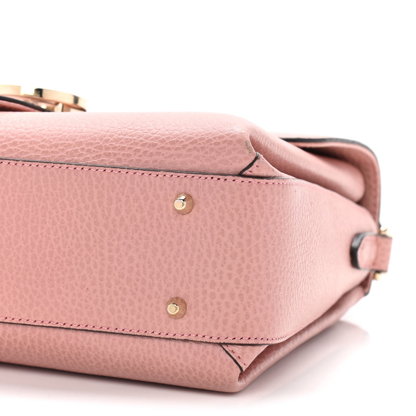 Dollar Calfskin Interlocking G Top Handle Shoulder Bag Soft Pink