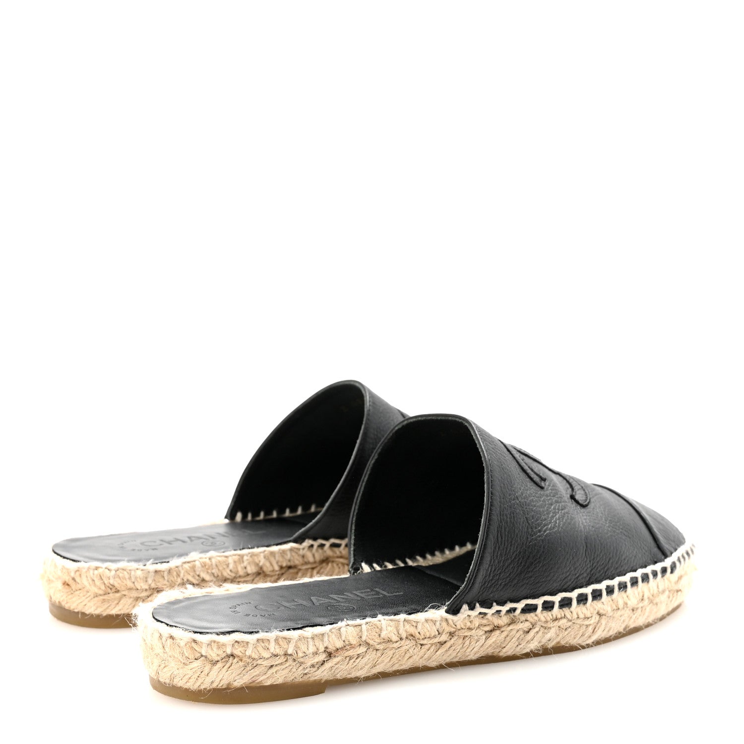 Chanel Goatskin Patent CC Espadrille Mules 37 Black 5 of 10