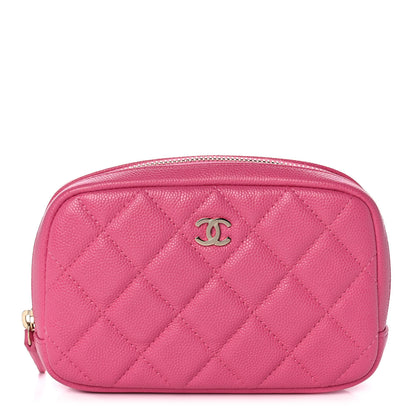 Chanel Caviar Quilted Small Curvy Pouch Cosmetic Case Pink 1 of 11