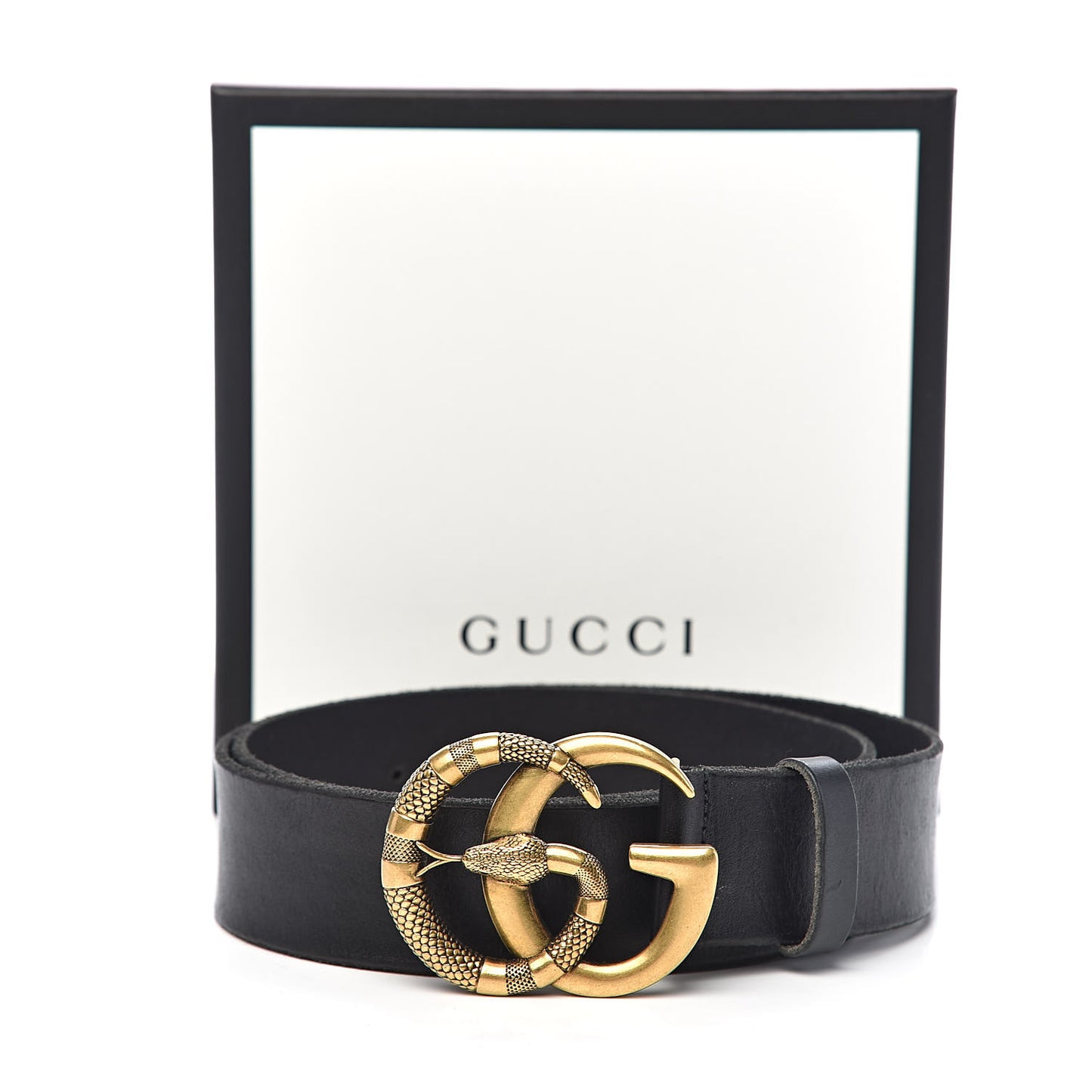 Faded Calfskin Snake Double G 40mm Belt 85 34 Black