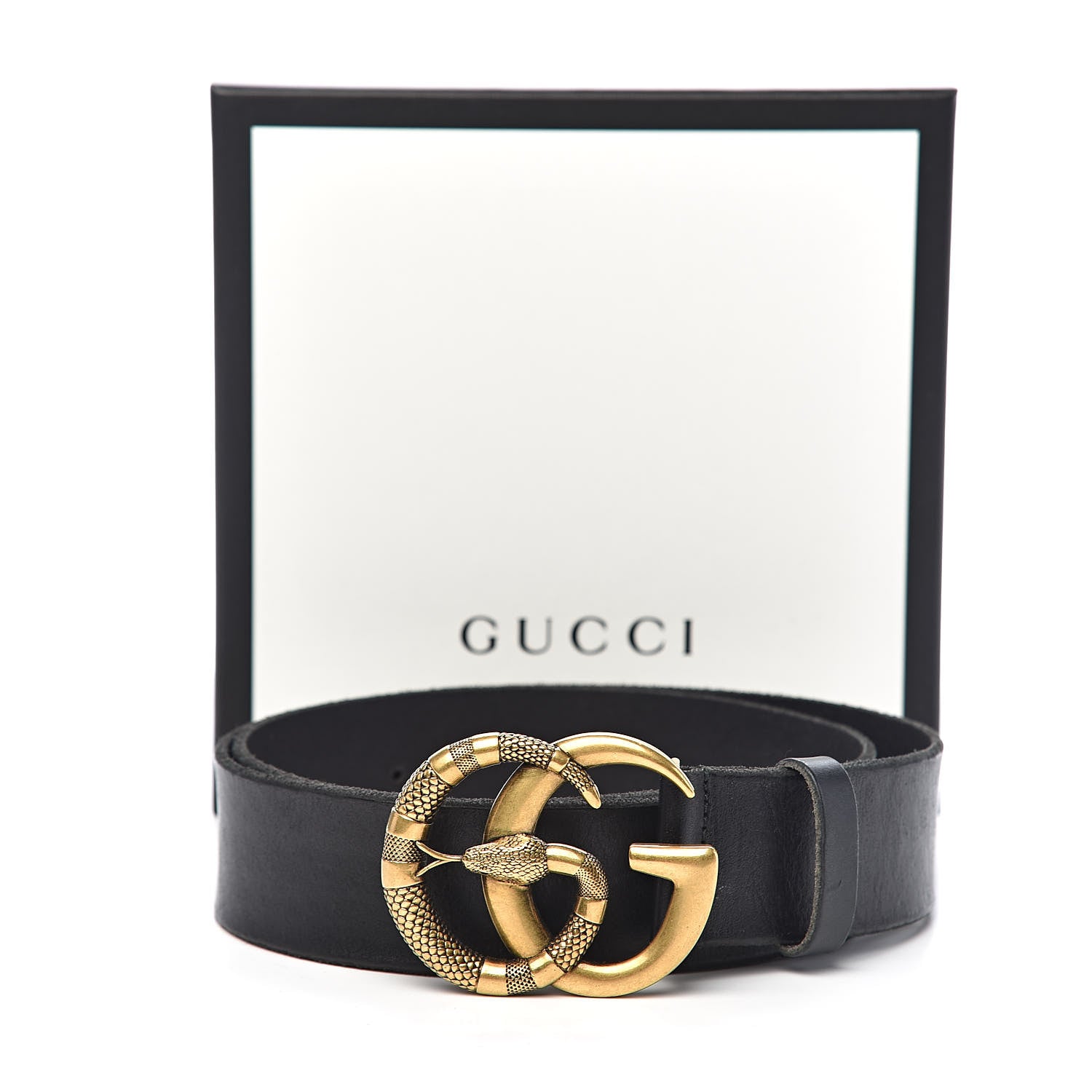 Gucci Faded Calfskin Snake Double G 40mm Belt 85 34 Black 7 of 7
