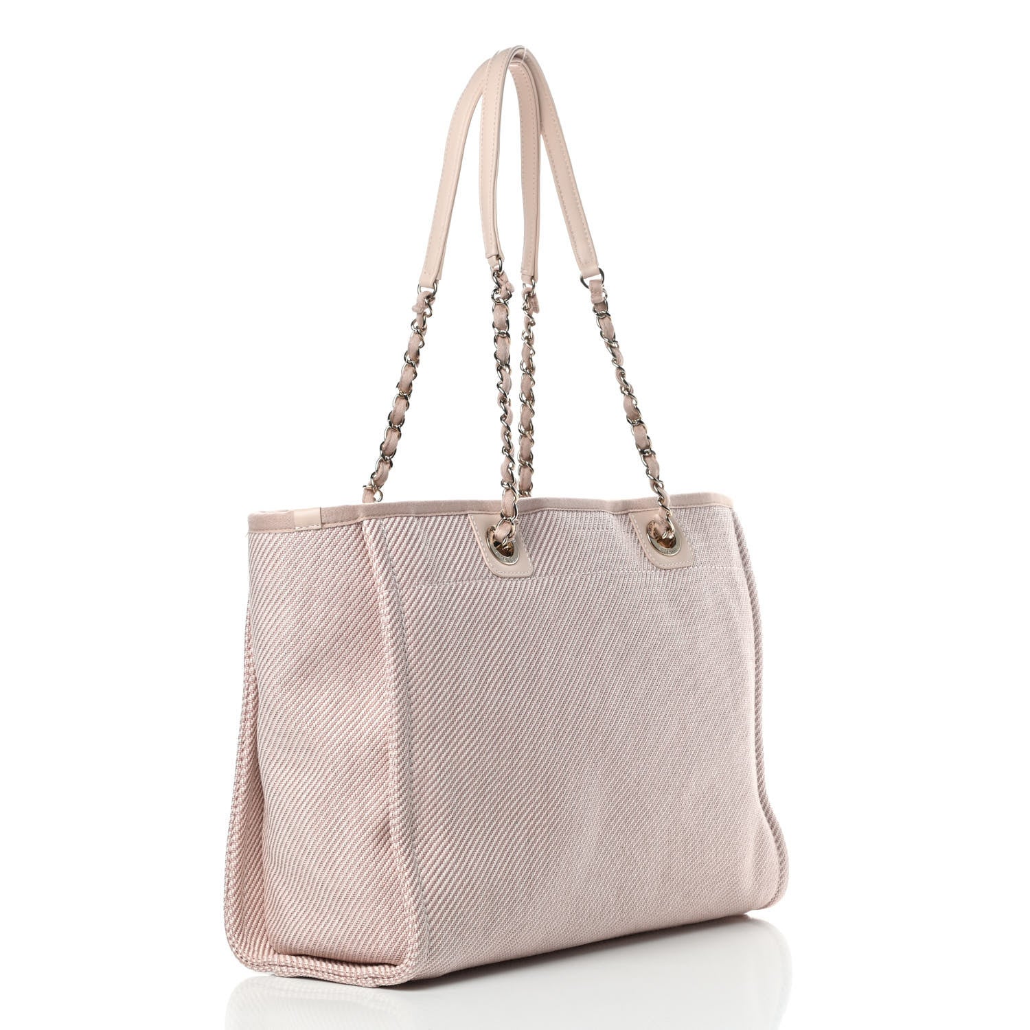 Chanel Mixed Fibers Calfskin Small Deauville Tote Beige 3 of 10