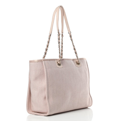 Chanel Mixed Fibers Calfskin Small Deauville Tote Beige 3 of 10