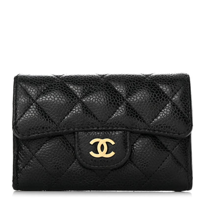 Chanel Caviar Quilted Flap Card Holder Wallet Black 1 of 12