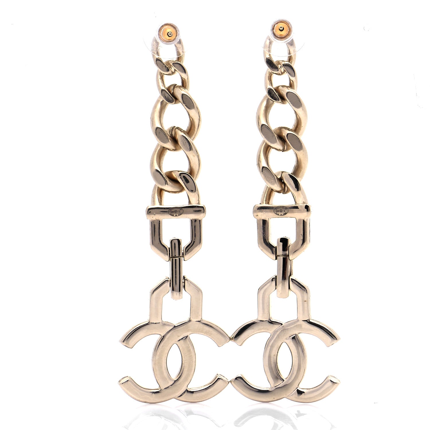 Chanel Metal Crystal CC Vendome CC Dangle Earrings Gold 3 of 6