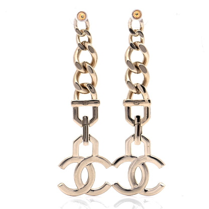 Chanel Metal Crystal CC Vendome CC Dangle Earrings Gold 3 of 6