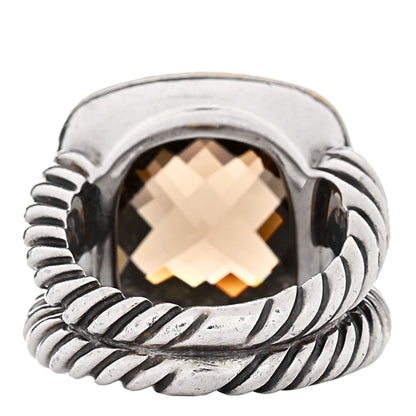 David Yurman Sterling Silver 18K Yellow Gold Diamond Smoky Quartz 14mm Albion Ring 52 6 3 of 4