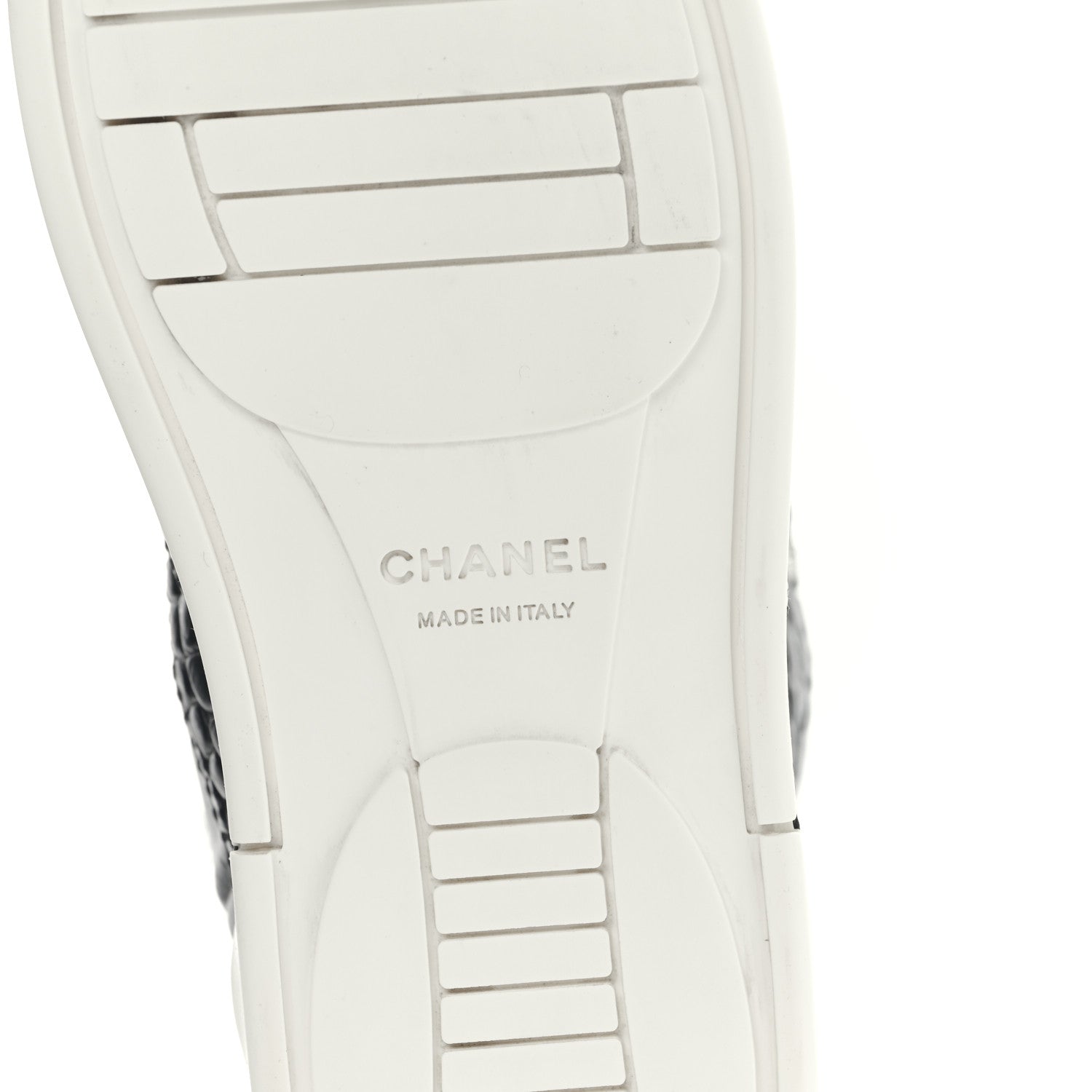 Chanel Calfskin Crocodile Embossed Cocodile High Top Sneakers 39 Black 6 of 8